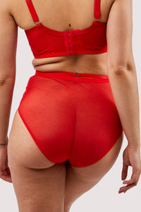 Eddie Red Crossover Wrap High Waist Brief