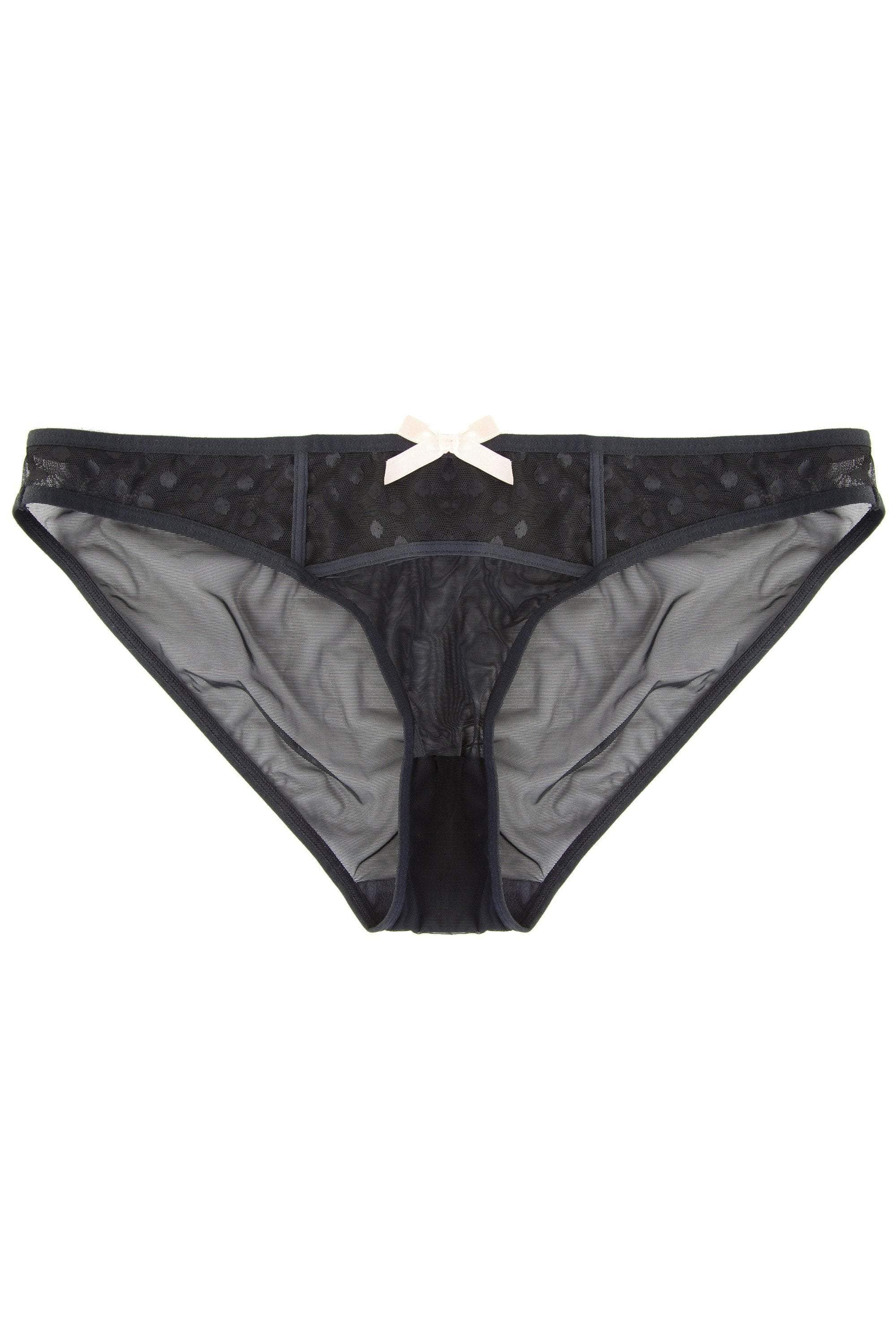 Isa Black Dot Mesh Net Brief