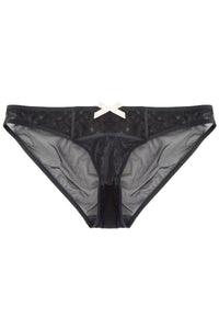 Isa Black Dot Mesh Net Brief