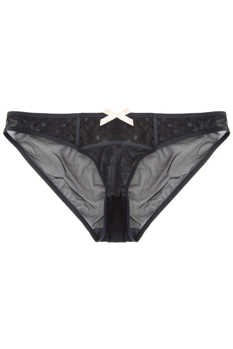 Isa Black Dot Mesh Net Brief