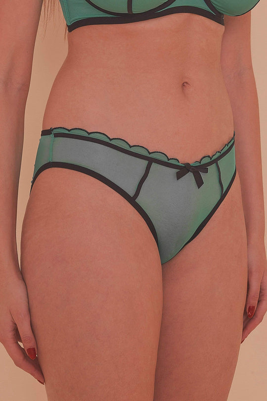 Kendra Emerald Scalloped Brief