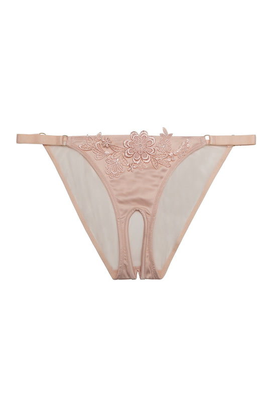 Playful Promises Virginia Peach Guipure Crotchless Brief
