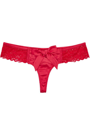Ruby satin crossover thong