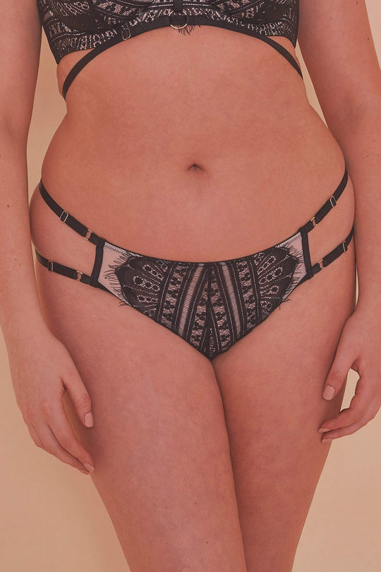 Sky Pearl Lace Harness Curve Brief