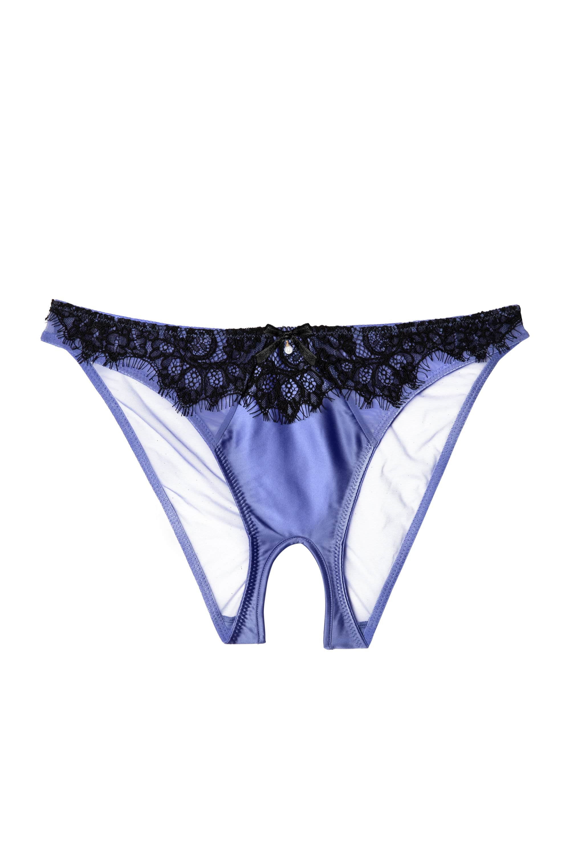 Stevie Lilac and Black Crotchless Brief