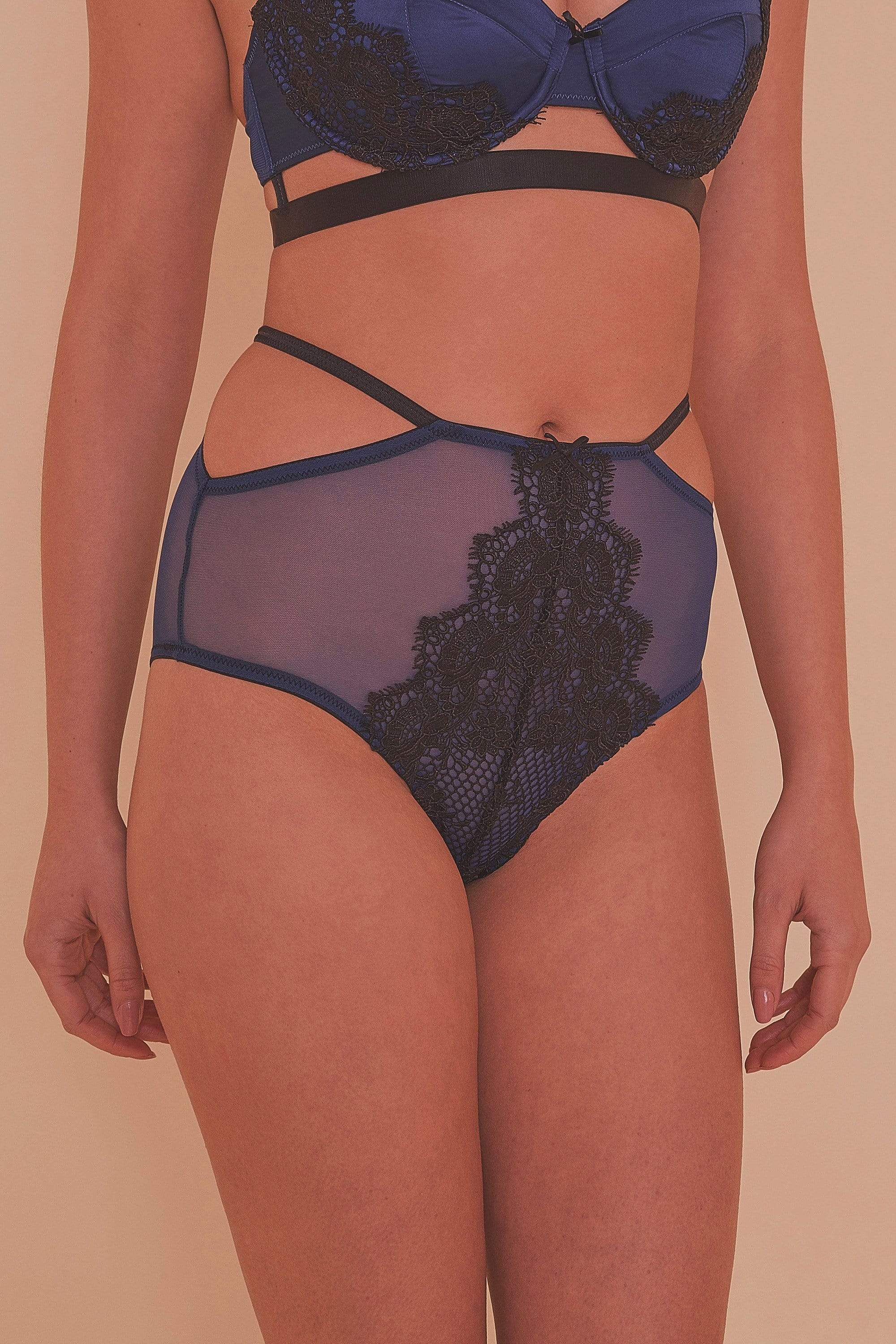 Tabitha Blue Embroidery high waist Brief