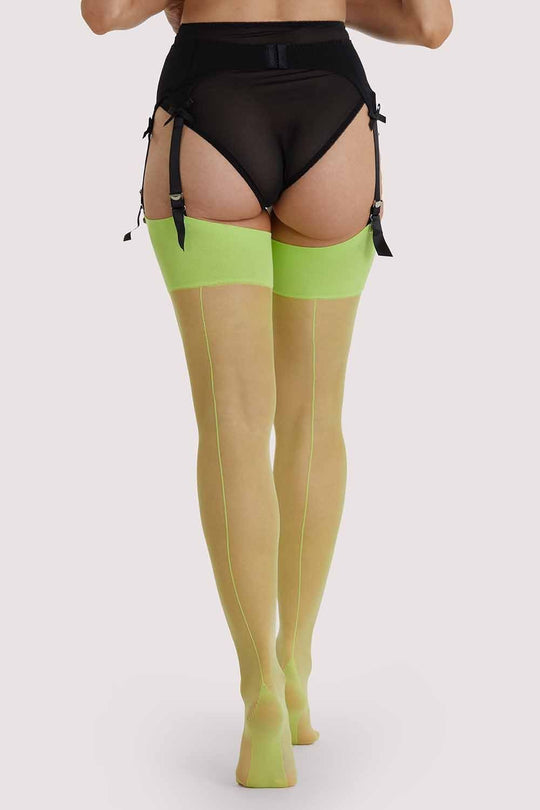 Acid Lime Seamed Stockings