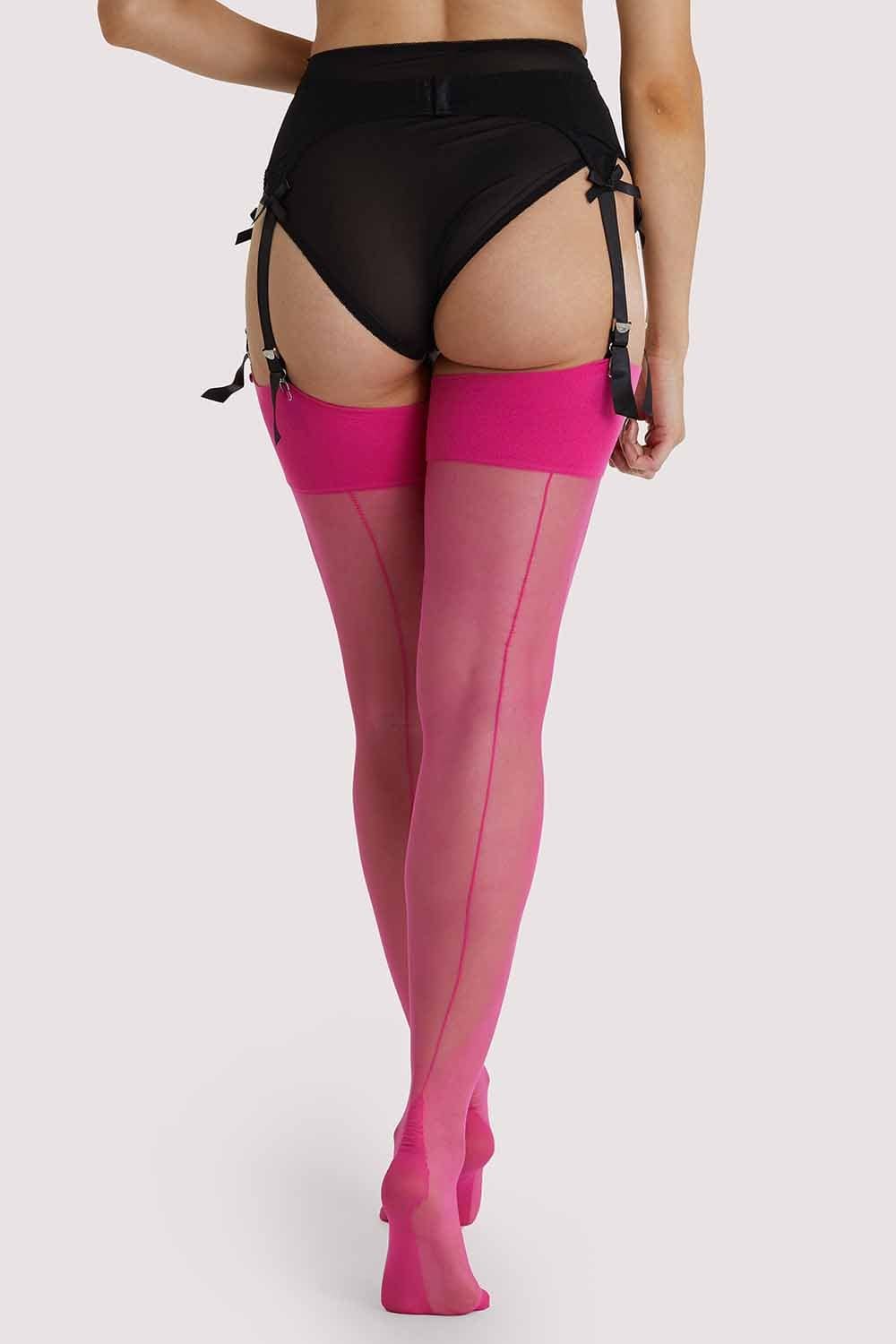 Pink Peacock Seamed Stockings – Playful Promises