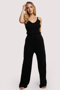 Wolf & Whistle Lounge Black Knitted Jumpsuit