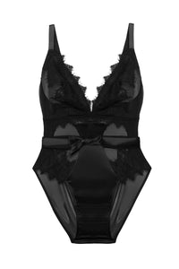 Athena Black Lace And Mesh Bow Body