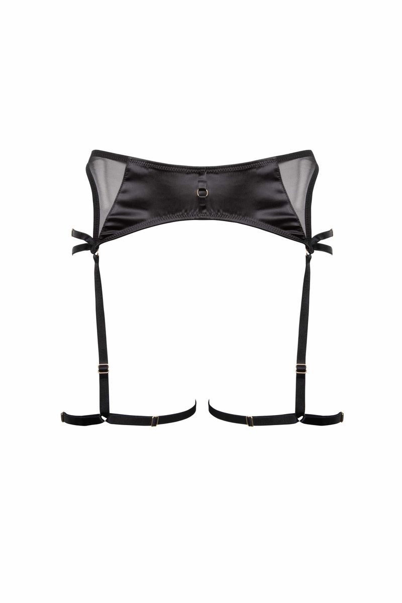 Noelle Black Satin Strappy Suspender Belt Playful Promises Noelle Black Satin Strappy Suspender Belt Playful Promises