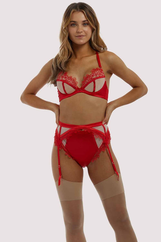 Anaise Red Suspender Belt