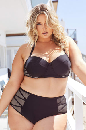 Hunter McGrady Plus Curve Mesh Insert Bikini Top