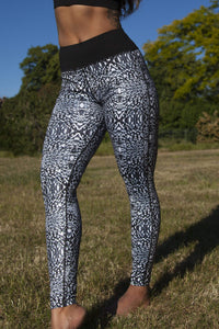 abstract print gym leggings