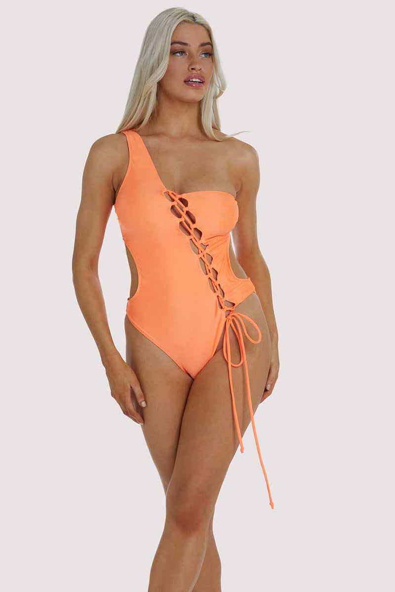 Gianna Orange Lattice Swimsuit
