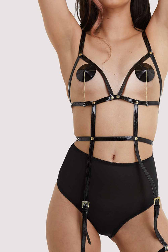 Open Harness Bra With Leg Cuffs