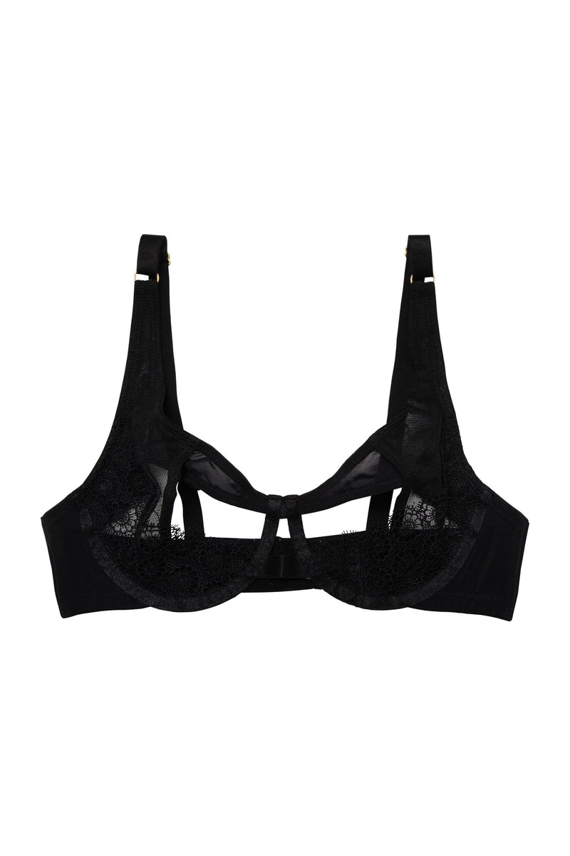 Elva Black High Apex Bra