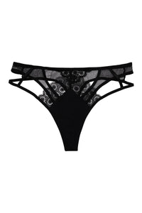 Elva Black High Waist Thong