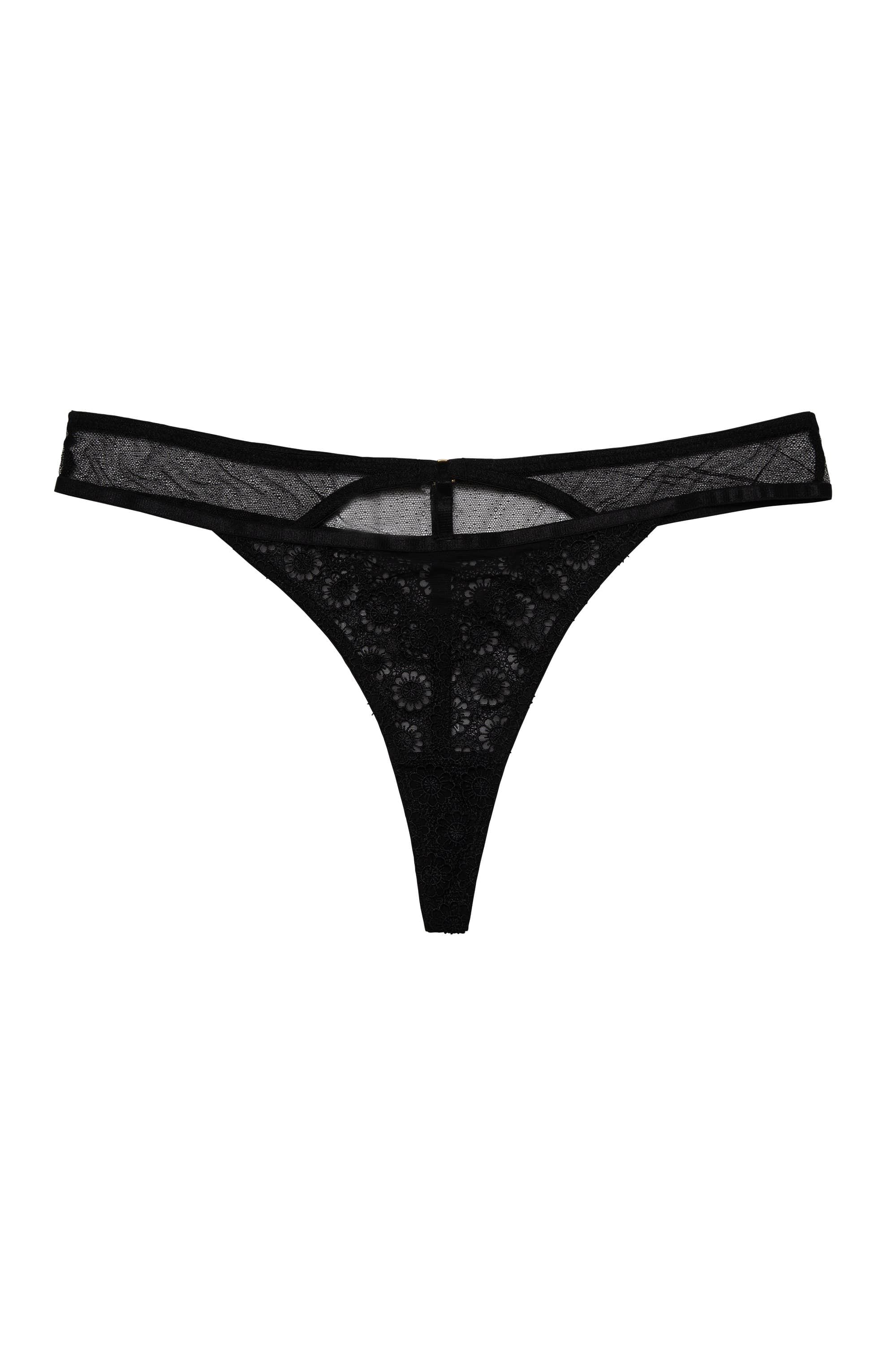 Elva Black Hipster Thong
