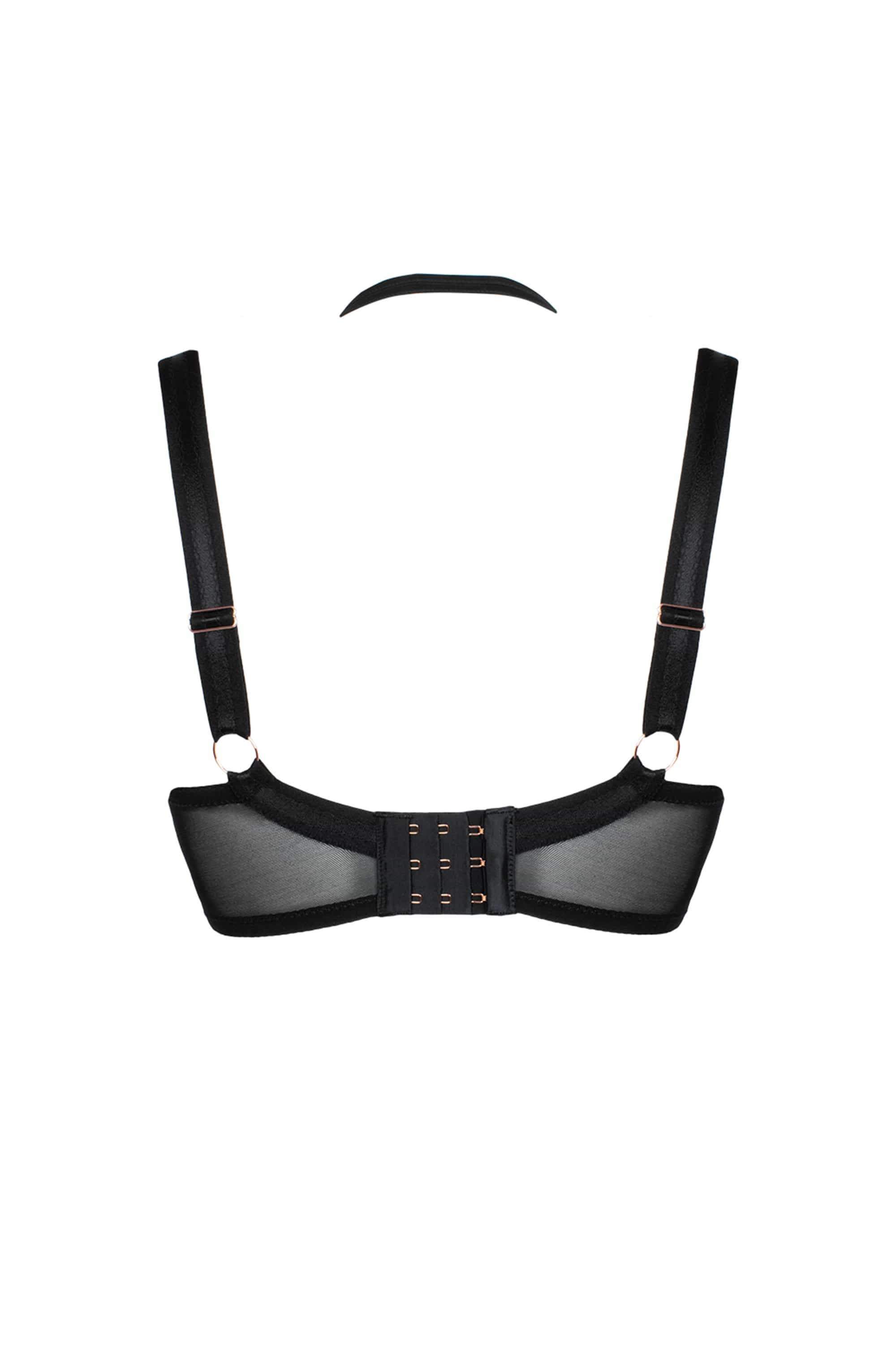 Buy Scantilly Black Harnessed Padded Half Cup Bra 32H online