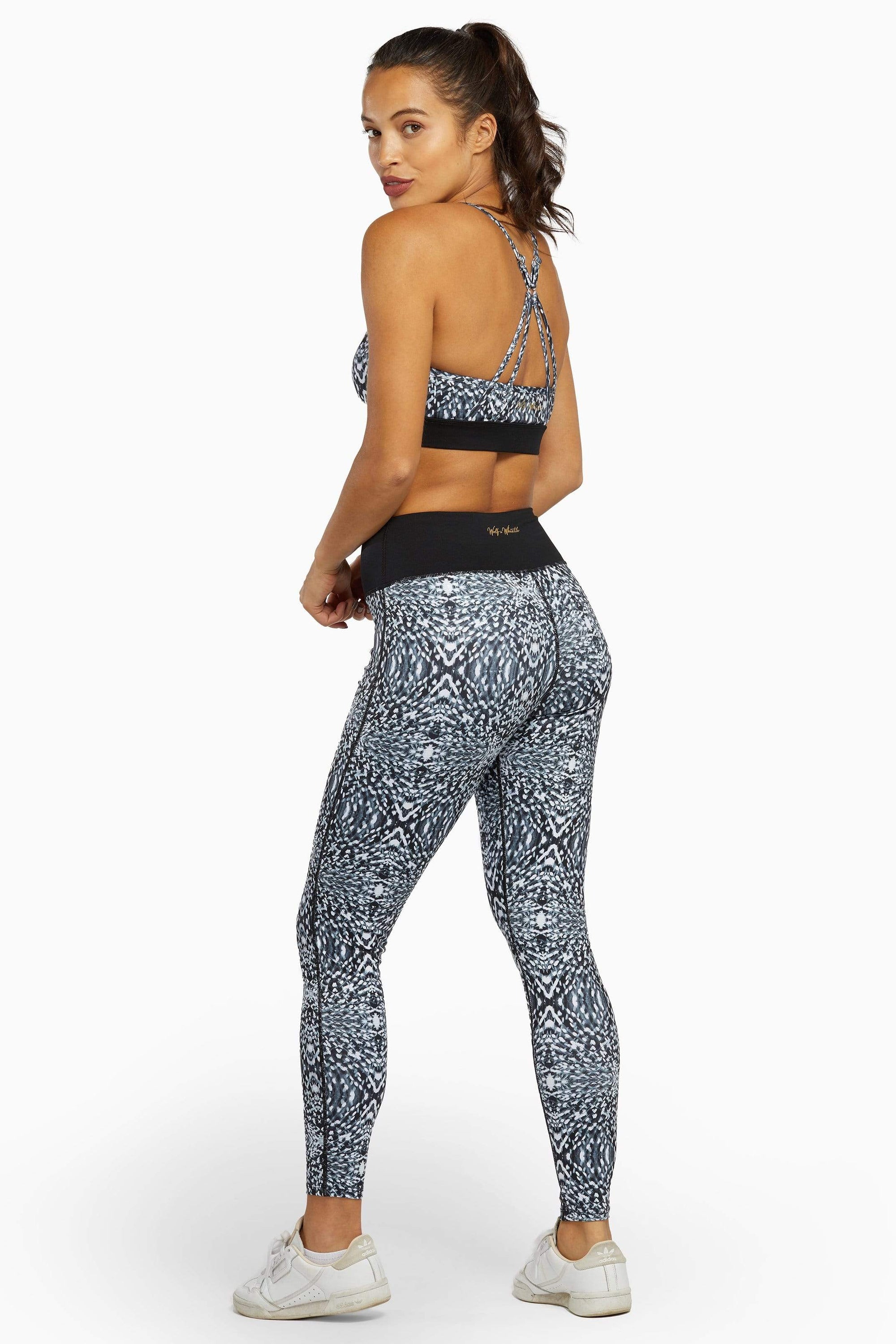 Abstract Print High Waisted Activewear Leggings