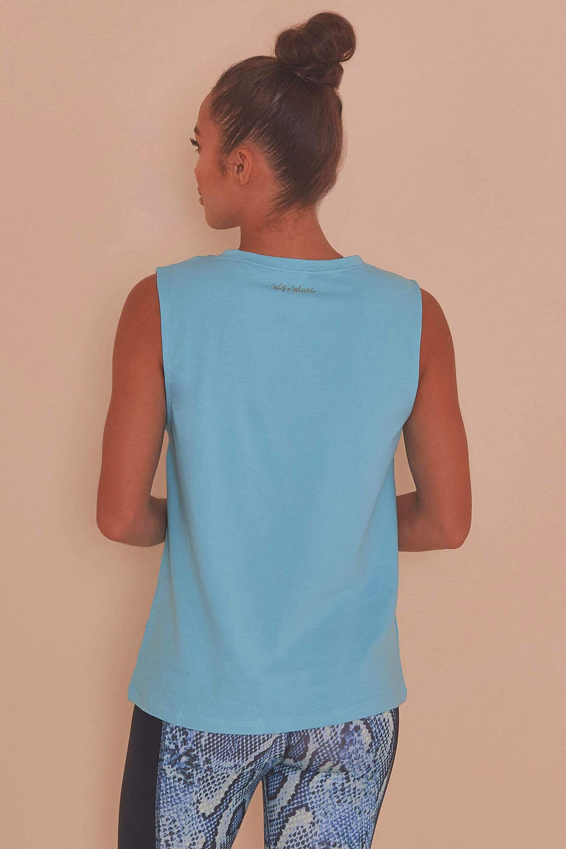 Women's blue gym vest