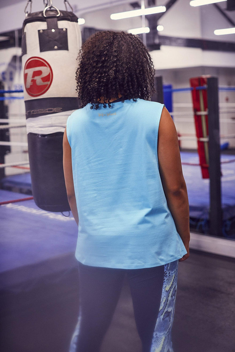 blue curve gym vest