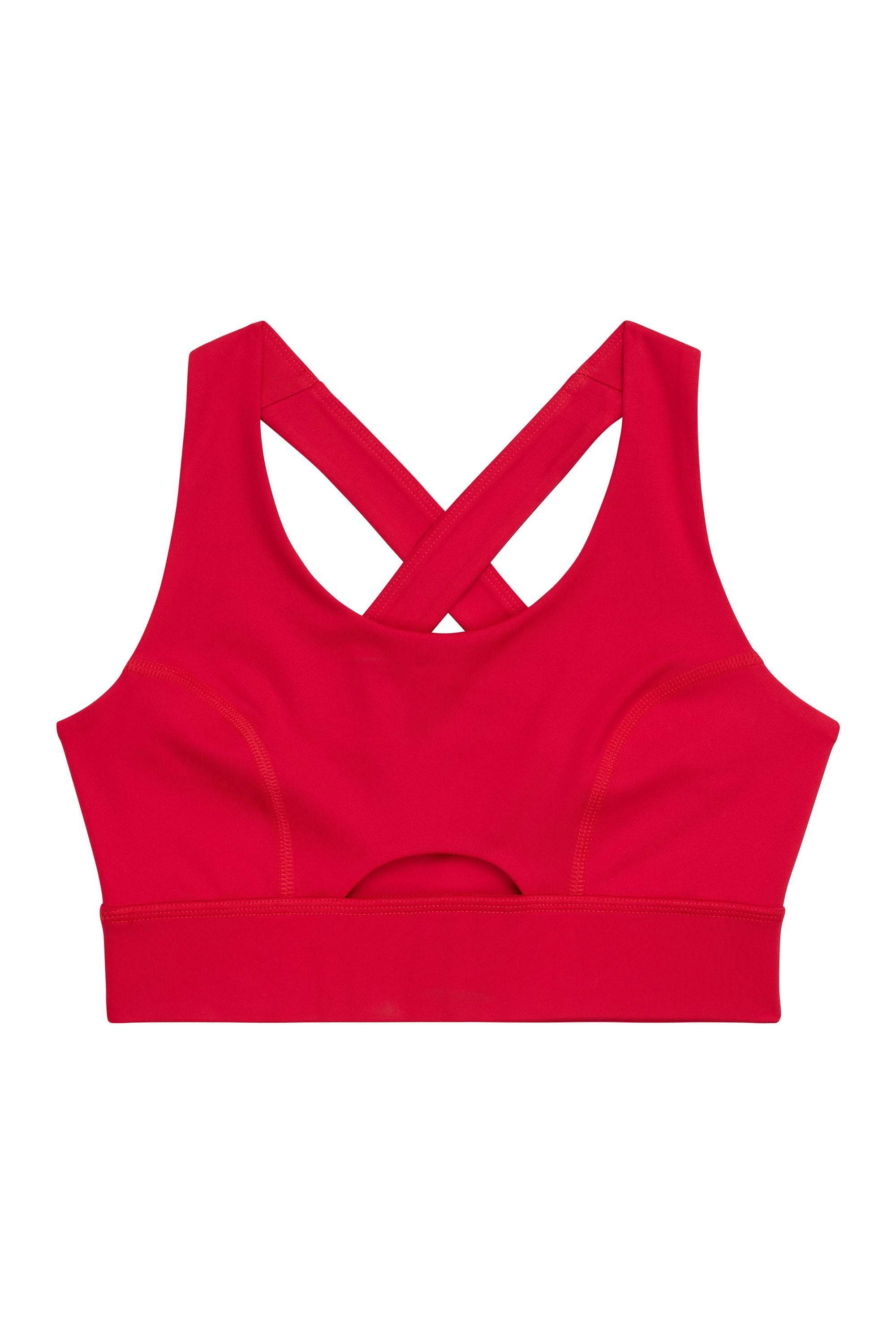 Red sports bra eco friendly gym wear