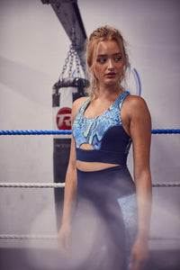 wolf & whistle sports bra in snake print