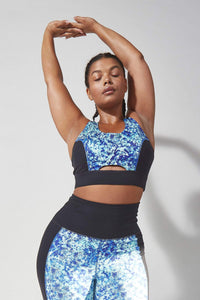 Marble Blue print sports bra