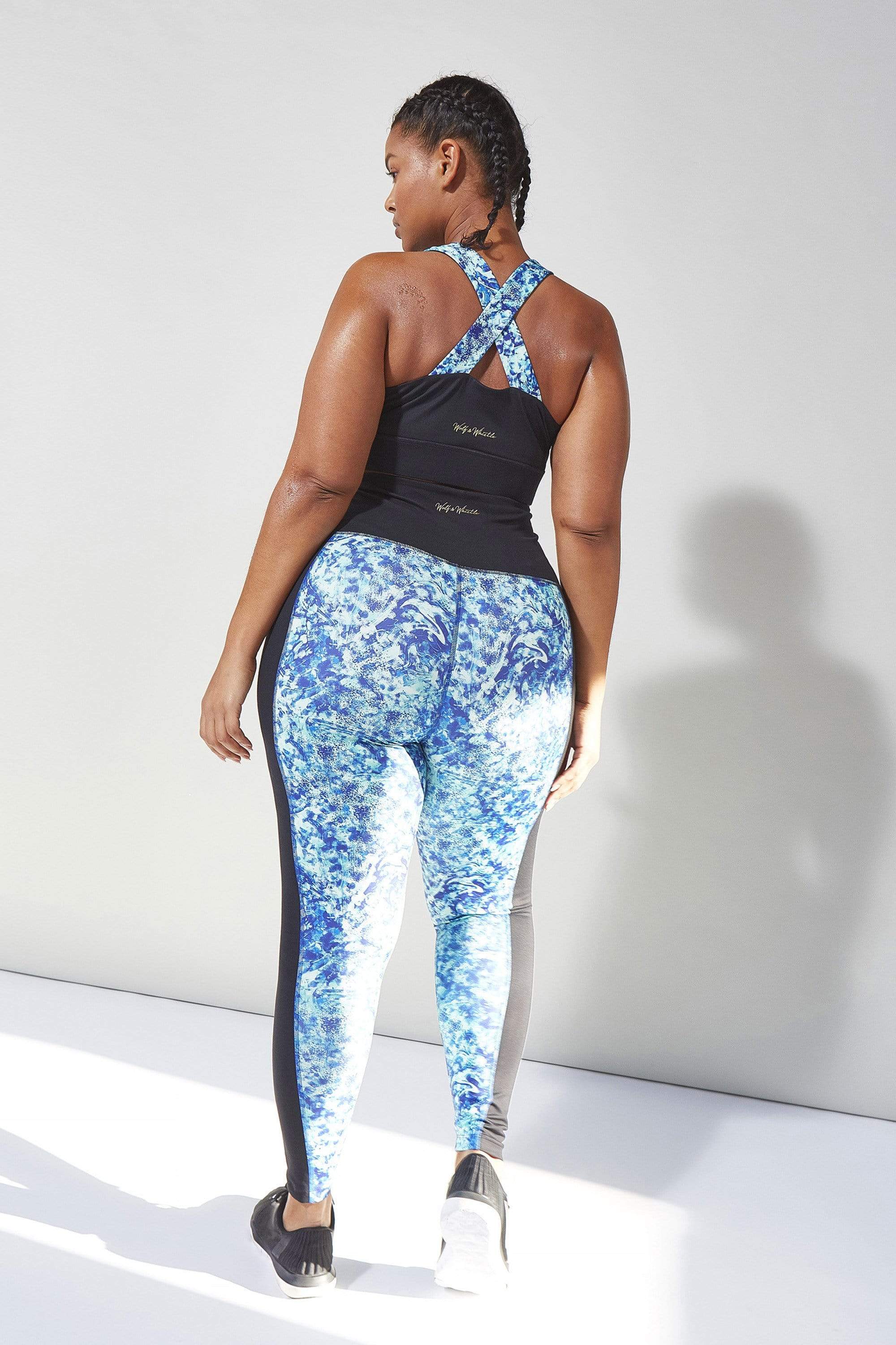 Blue marble gym leggings