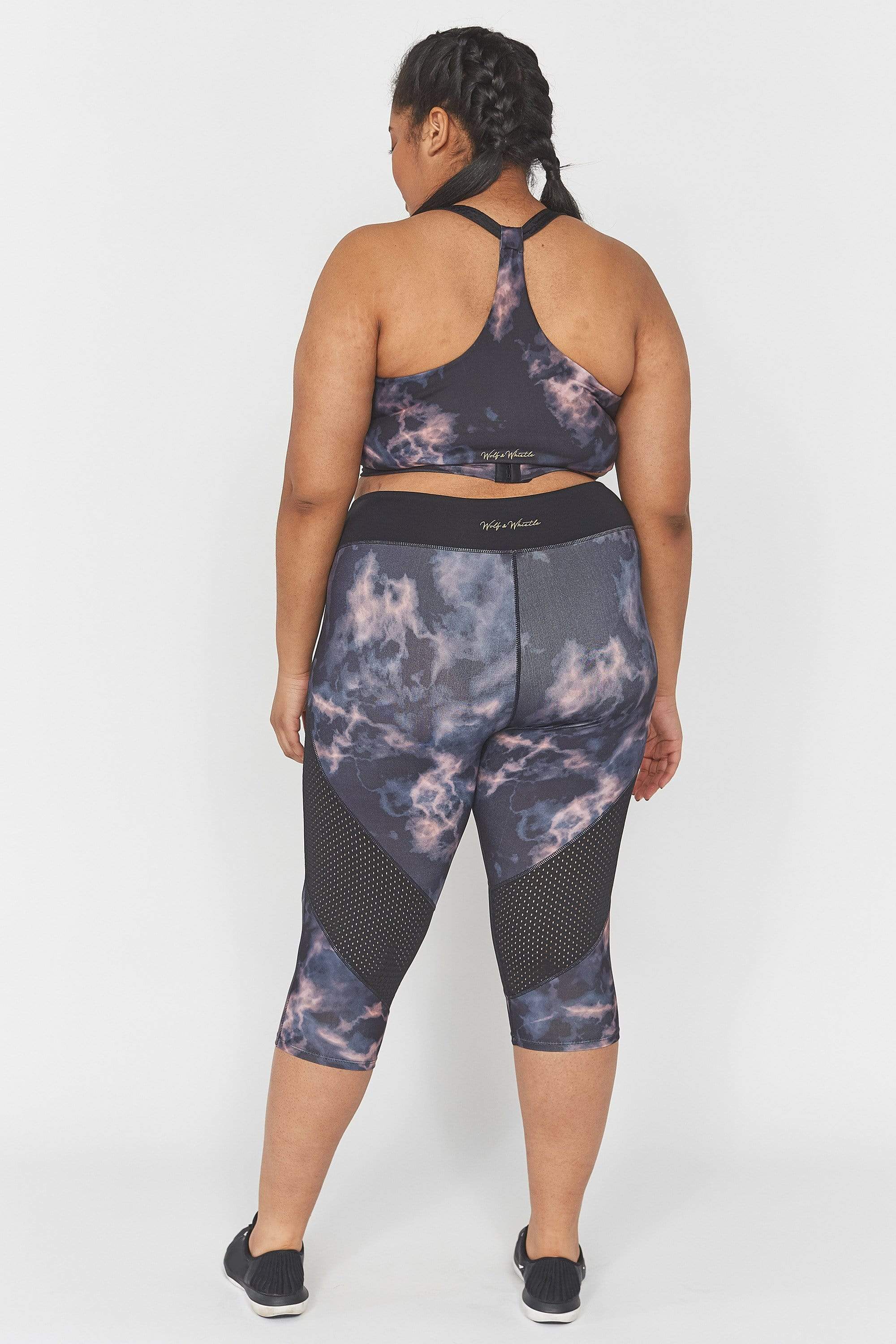 Wolf & Whistle Dark Marble Cropped Curve Leggings