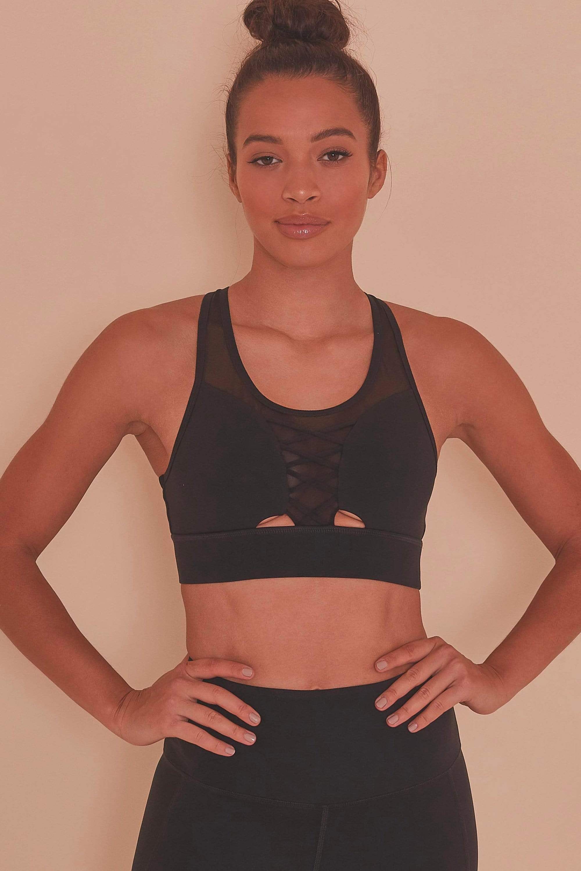 Black Cut out Sports Bra Wolf & Whistle