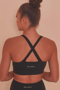 Black Lace Up Sports Bra Wolf & Whistle