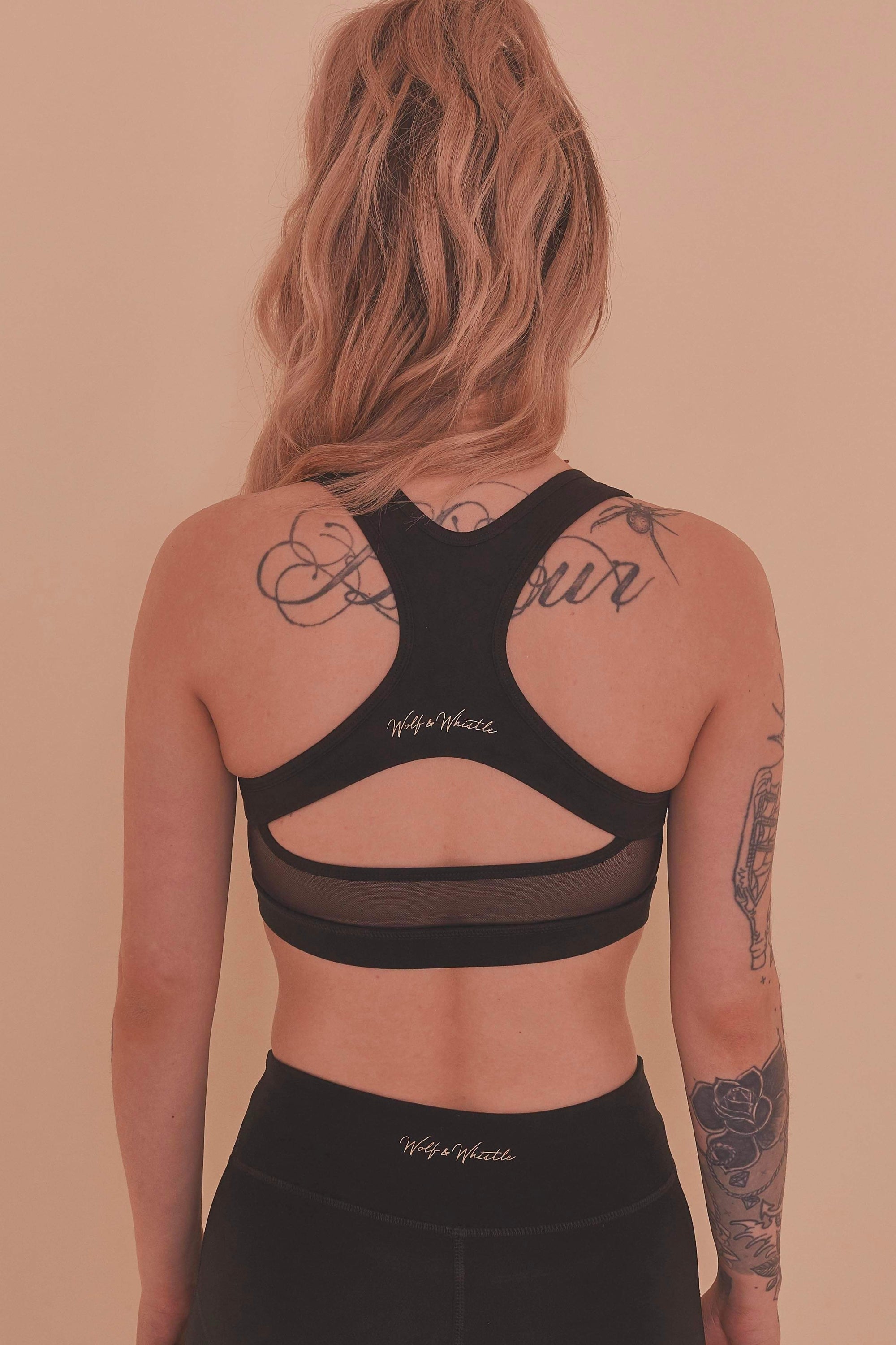 Black Sports Bra Wolf & Whistle