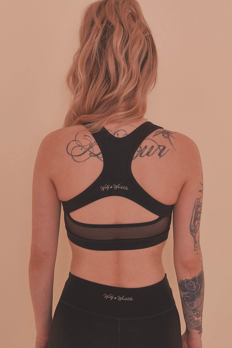 Black Sports Bra Wolf & Whistle
