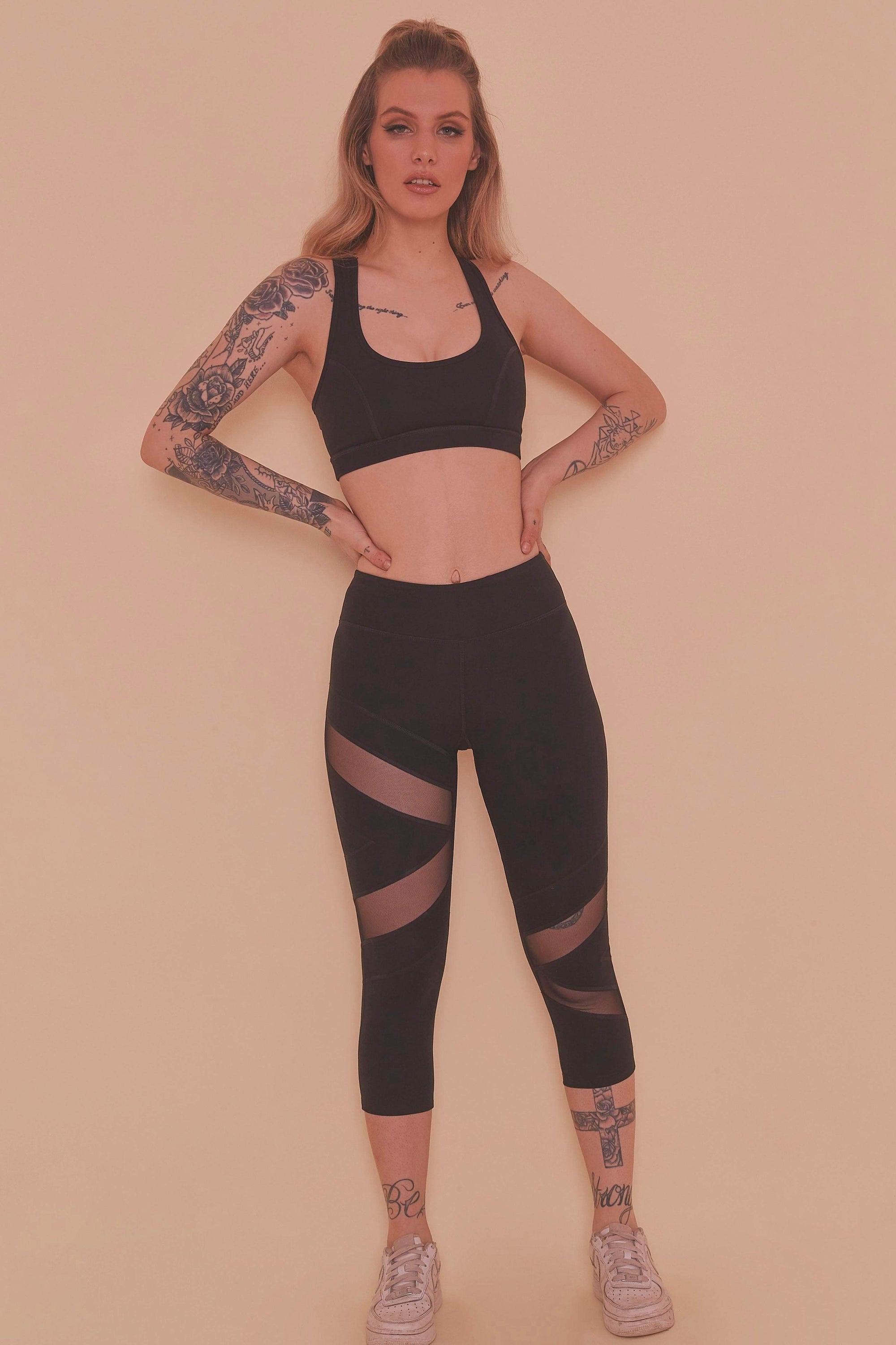Black Recycled Polyester Sports Bra Wolf & Whistle
