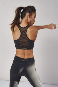 Black Racer Back Sports Bra