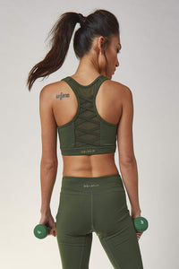 Khaki Green Sports Bra