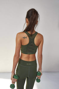 Green Eco friendly sports bra