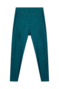 Teal Wet Look Croc Leggings