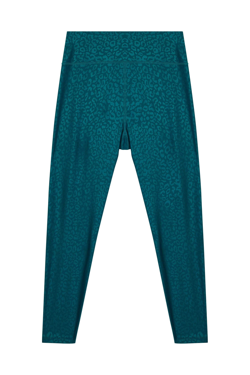 Teal Wet Look Croc Leggings