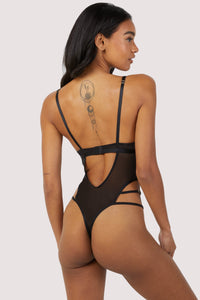 Skylar Black Rose Lace and Mesh Triangle Body