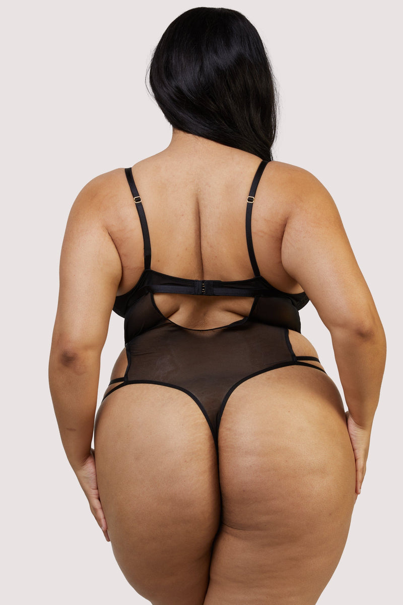 Skylar Black Rose Lace and Mesh Triangle Body