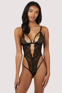 Skylar Black Rose Lace and Mesh Triangle Body