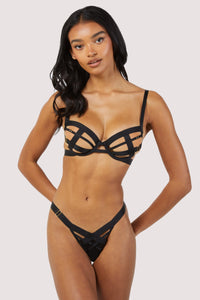 Chantal Black Open Elastic Balconette Bra