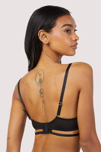 Sarah Black Open Cup Strappy Bra