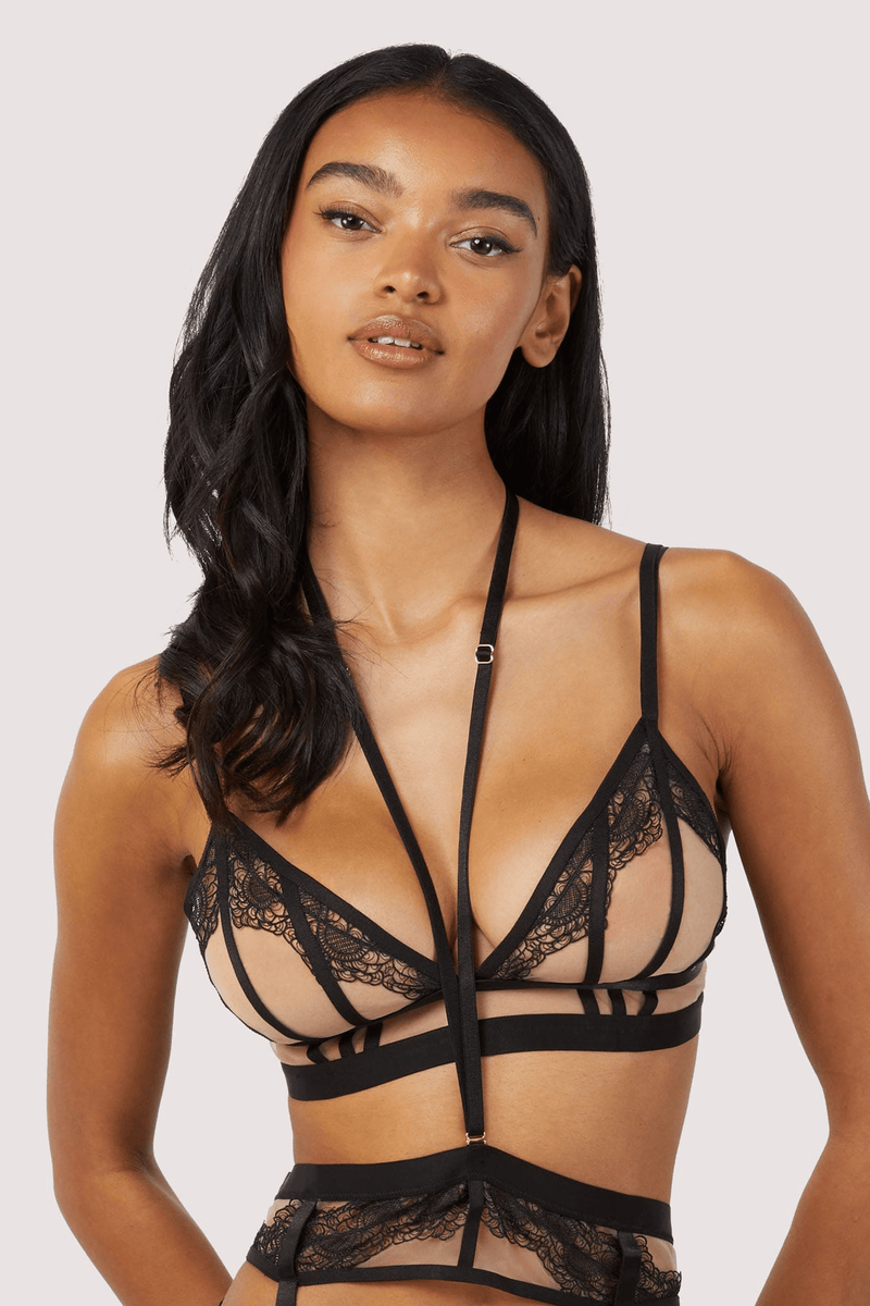 Tasha Black Illusion Mesh Triangle Bra – Playful Promises