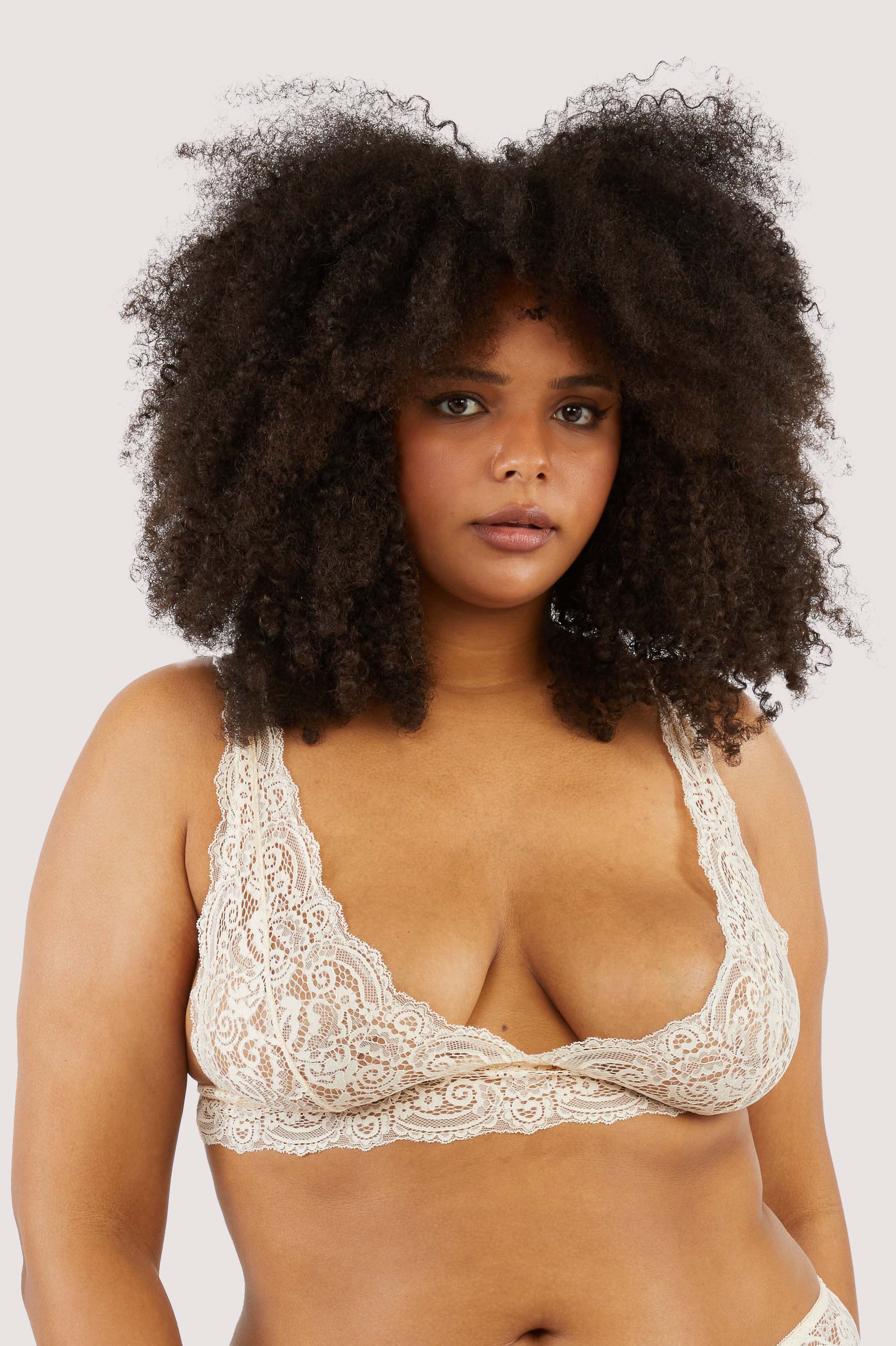 Savage x Fenty Plus Size lace bralette in vanilla