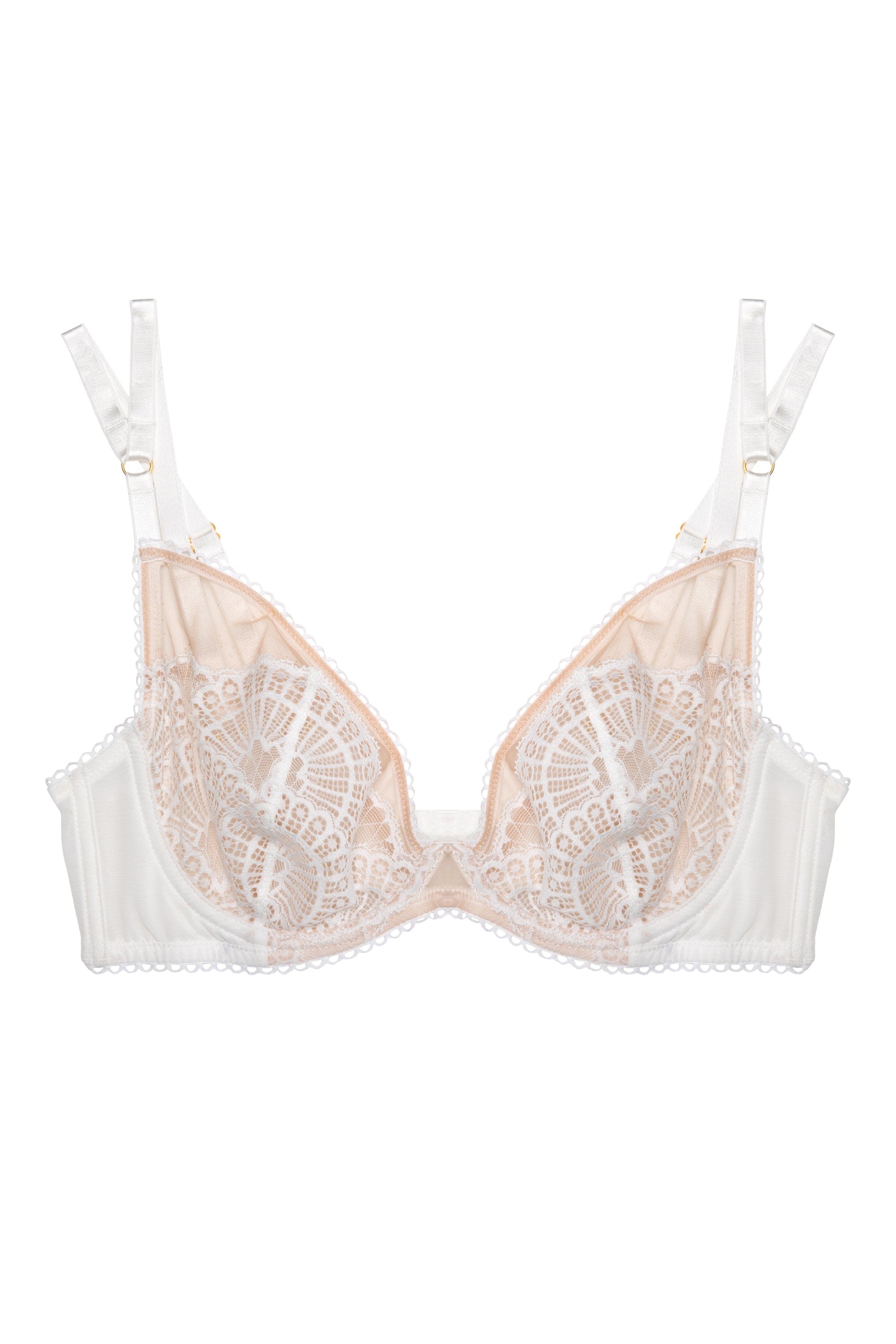 Carmen White Lace Plunge Bra